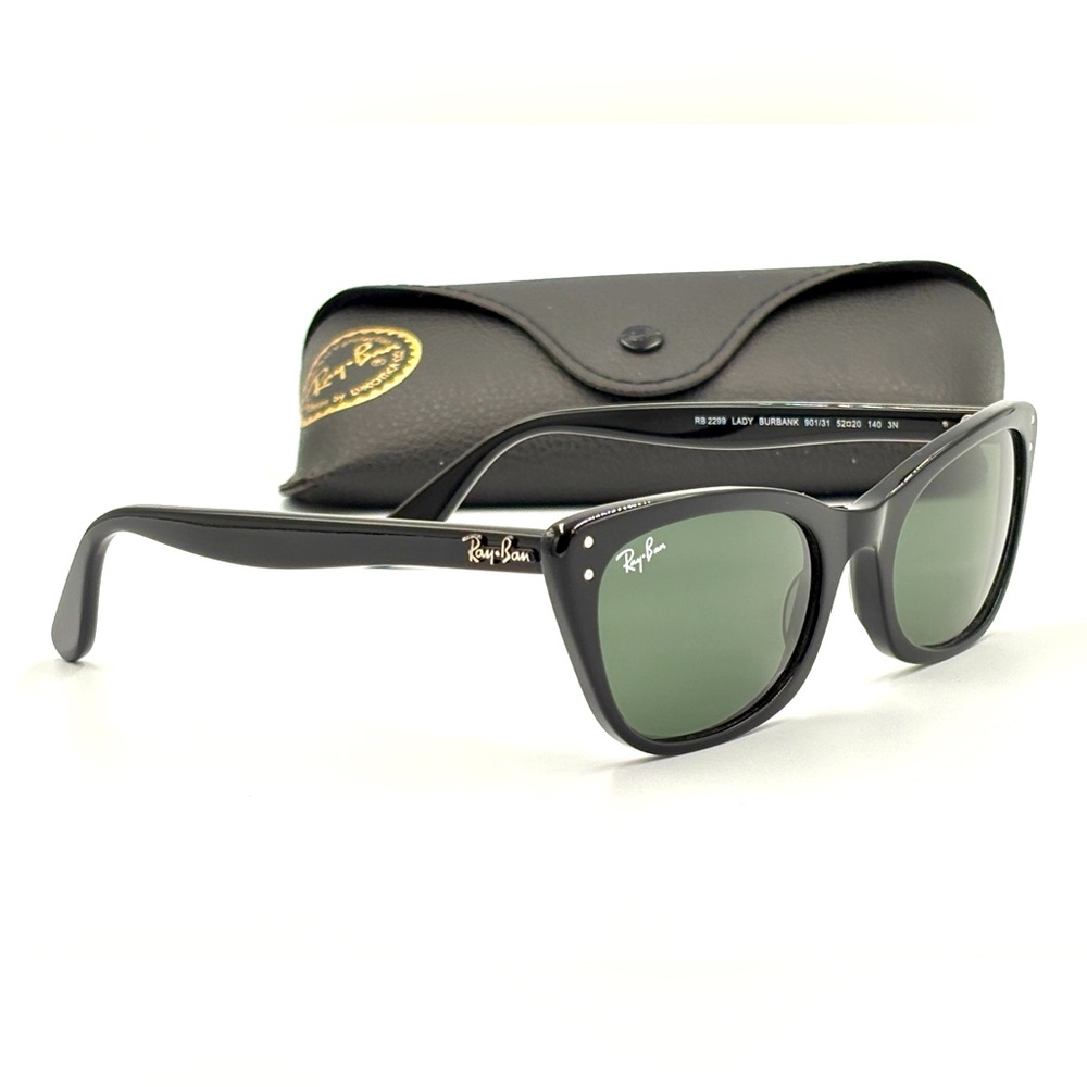 Women’s Ray-Ban Lady Burbanks RB2299 Black Frame “Hailey Bieber” Cat Eye Frame - Picture 2 of 10